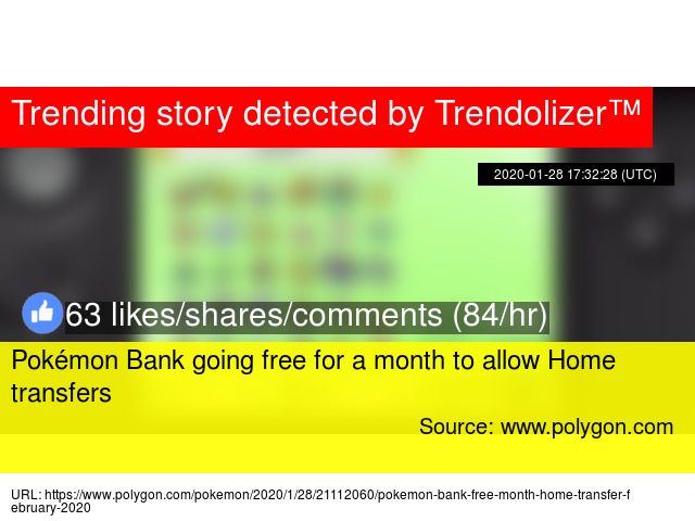 Pokemon Bank Going Free For A Month To Allow Home Transfers
