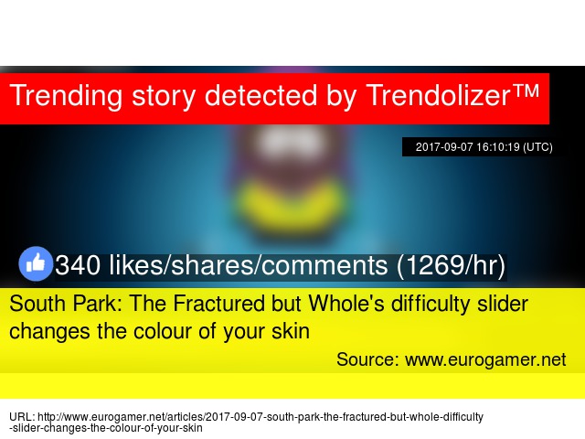 South Park The Fractured But Whole S Difficulty Slider Changes The Colour Of Your Skin