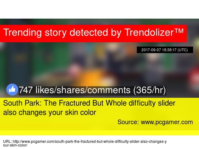 South Park The Fractured But Whole Difficulty Slider Also Changes Your Skin Color